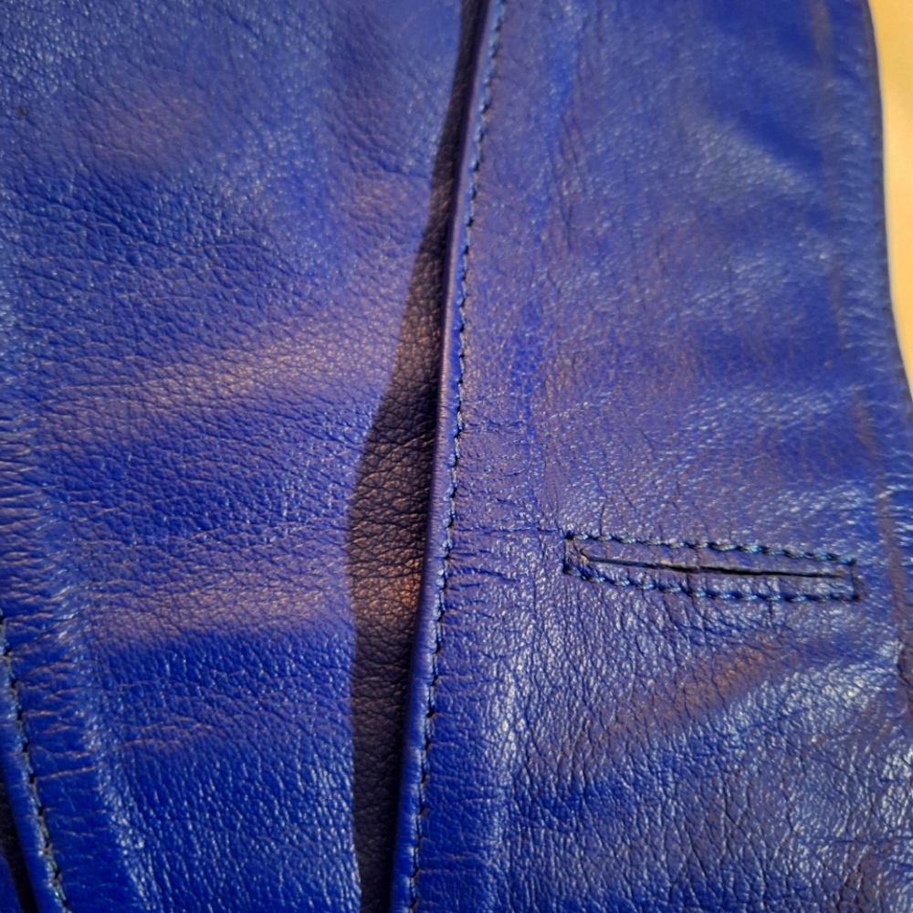 Sassy Jones Blue Leather obi Wrap Belt